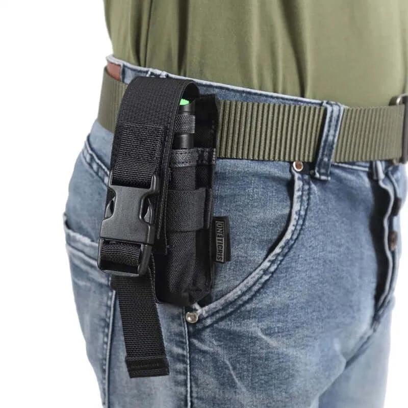 Tactical Flashlight Holster with MOLLE JustGoodKit Tactical Flashlight Holster with MOLLE Everyday Carry Pouch