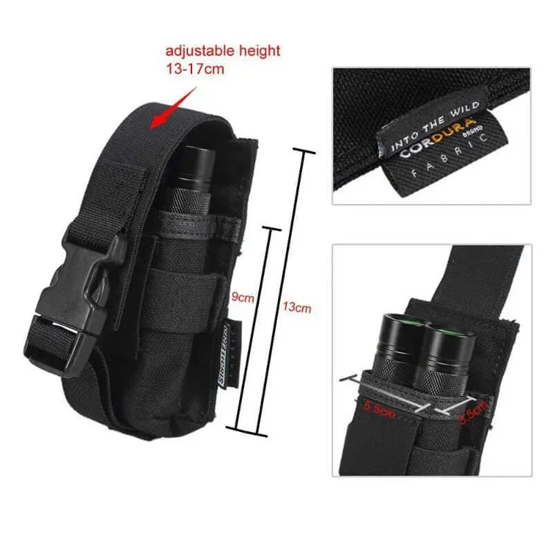 Tactical Flashlight Holster with MOLLE JustGoodKit Tactical Flashlight Holster with MOLLE Everyday Carry Pouch