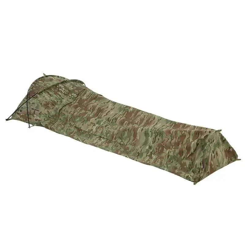 Spacious Valhalla Bivi Bag Shelter with X-Dome frame and mozzie mesh, offering breathable, waterproof outdoor protection.