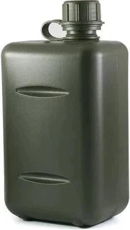 2L South African Style Water Bottle, olive drab, rugged design, leak-proof screw-top lid, durable construction.