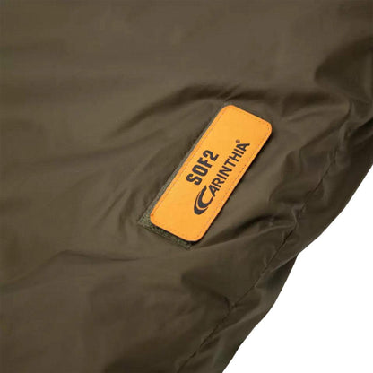 Carinthia SOF 2 Sleeping Bag with logo patch on durable fabric.