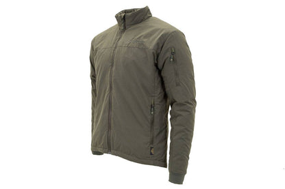 Rugged and lightweight Carinthia G-Loft windbreaker jacket in olive, featuring durable Cordura fabric and multiple zip pockets.