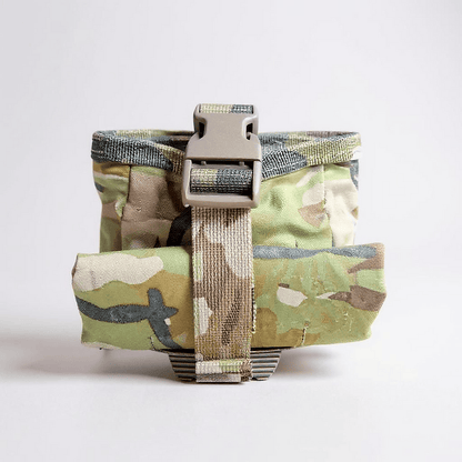 Tactical Dump Pouch in AMCU camouflage with sturdy buckle, designed for military use.