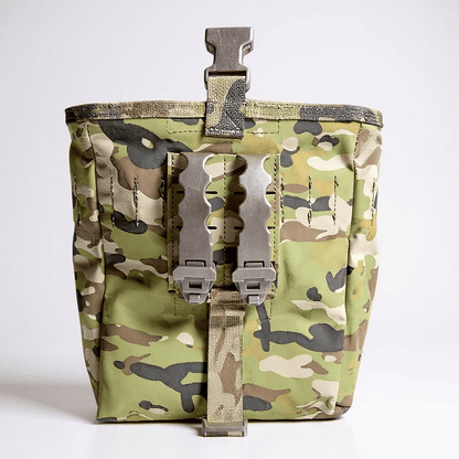 Australian-Made Tactical Dump Pouch in camouflage with secure attachment features.