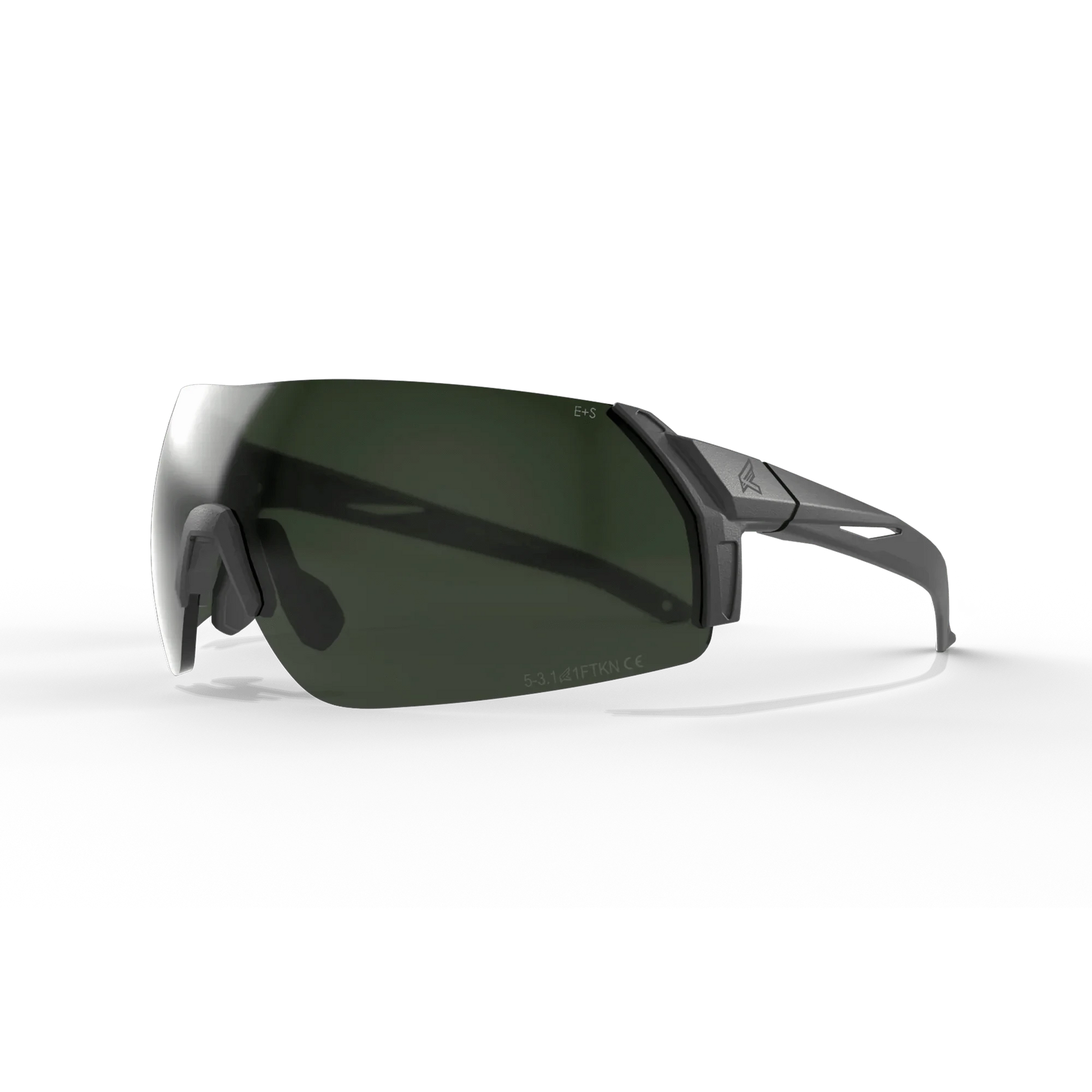 ANSI Z87.1+ ballistic-rated Edge Eyewear Urgent Fury shooting glasses with Vapor Shield anti-fog technology.
