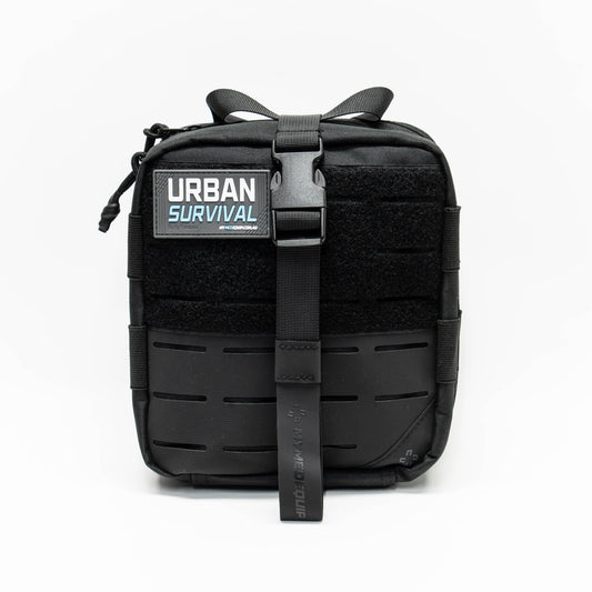 Black Australian Survival Kit with Molle / PALS webbing & velcro patch