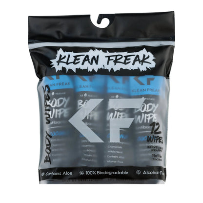 Klean Freak Scent-Free Biodegradable Body Wipes packaging.