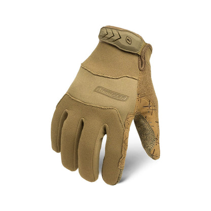 IronClad Tactical Pro Gloves with synthetic suede palm, breathable back, and touchscreen compatibility.