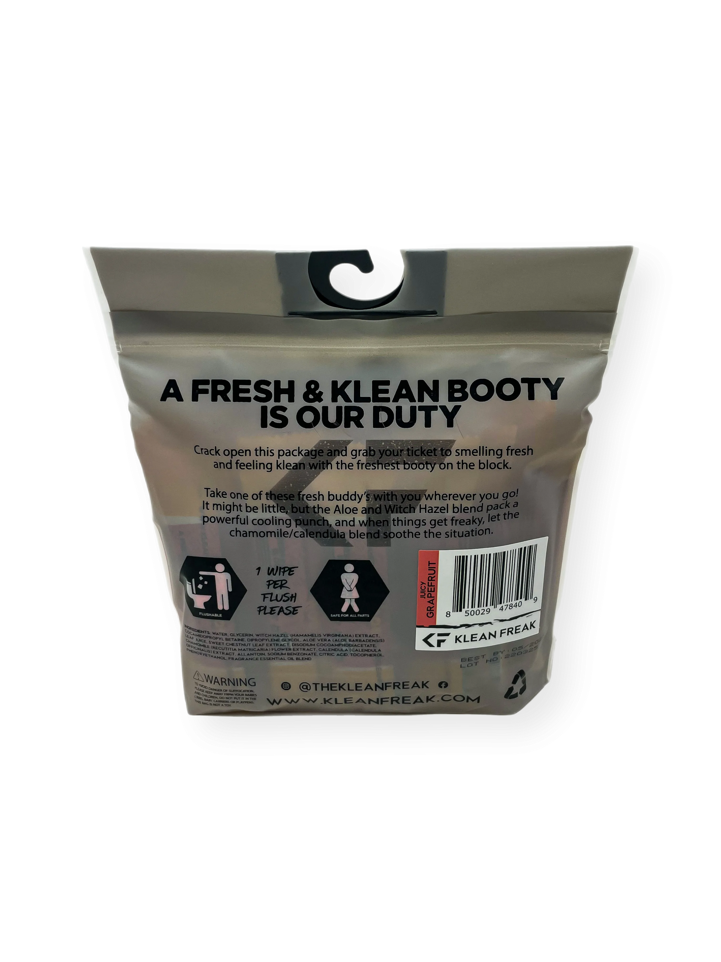 JustGoodKit, Klean Freak Flusher – Flushable Wipes for a Fresh and Klean You!