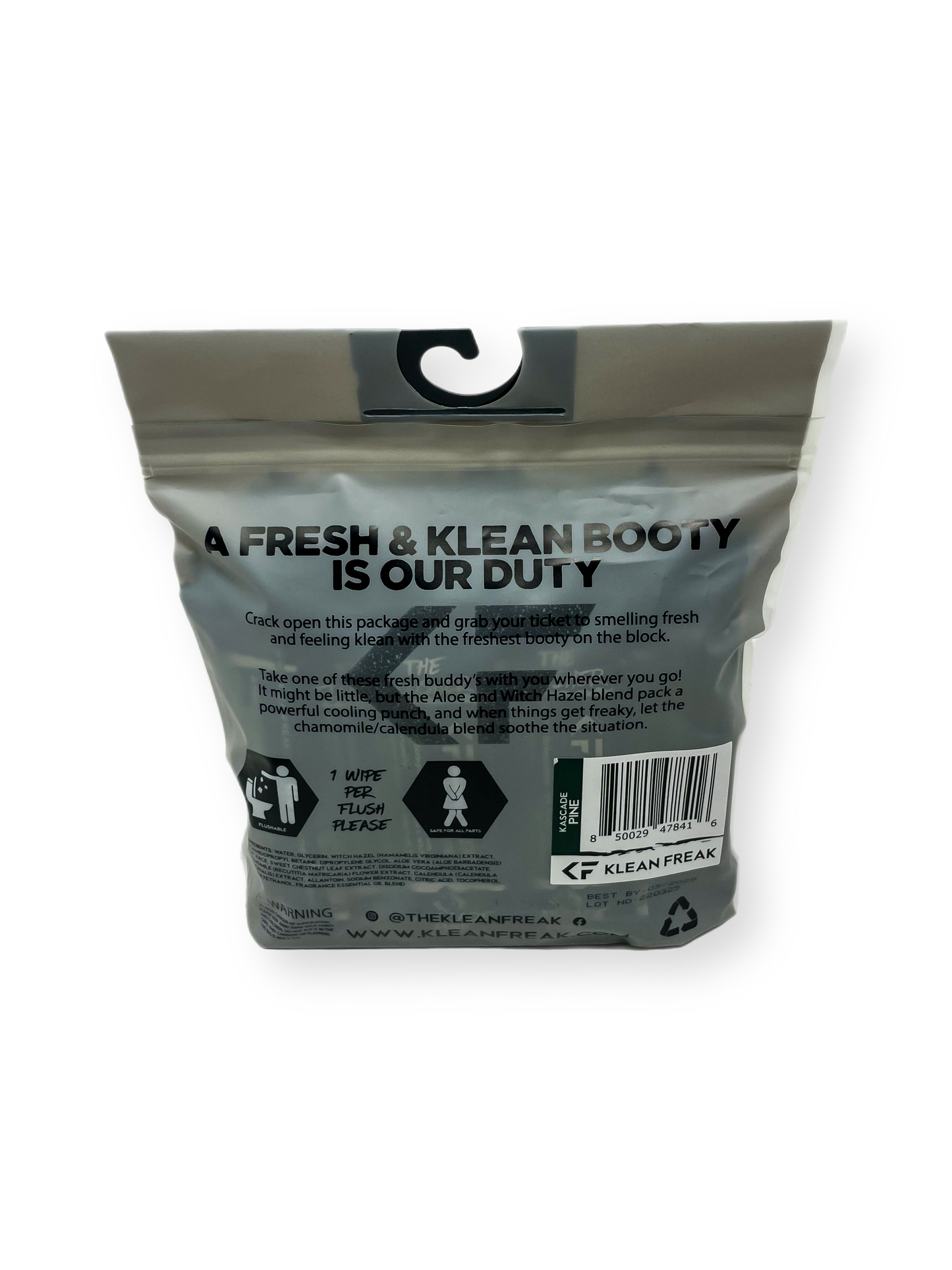 JustGoodKit, Klean Freak Flusher – Flushable Wipes for a Fresh and Klean You!