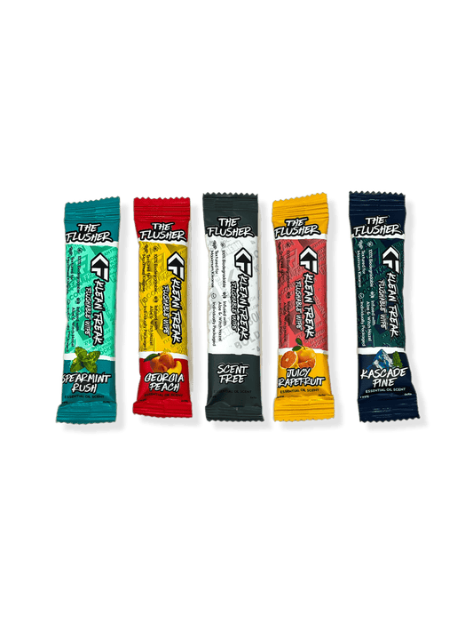 The Flusher – 5-Pack Flushable Wipes Trial Pack | Biodegradable & Travel-Friendly