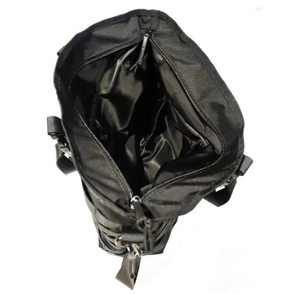 Unisex Tactical Handbag in black with durable 500D DuPont Cordura fabric, interior view showing spacious compartment with MOLLE system.