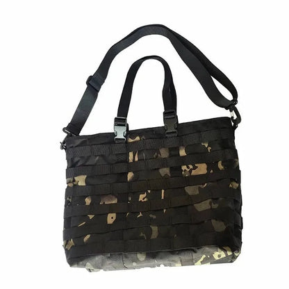 Unisex Tactical Handbag with durable 500D Cordura fabric and MOLLE system for customizable space.