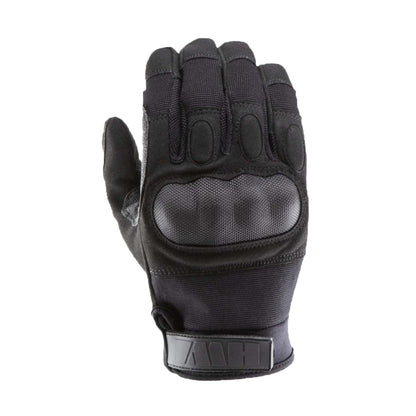 Rugged hard knuckle touchscreen gloves with ergonomic palm and synthetic leather fingertips.