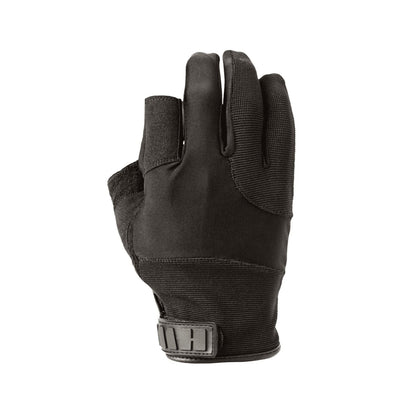HWI Gear black cut-resistant glove with 3/4 index and thumb design, ideal for cycling and touchscreen use.