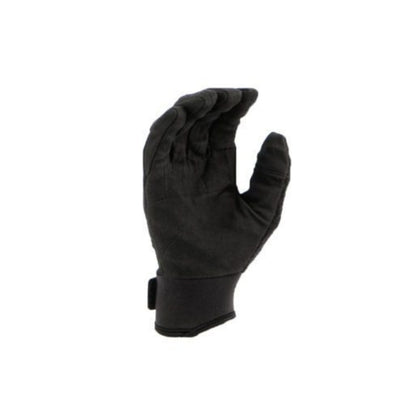 Puncture-resistant glove with black synthetic leather for law enforcement use.