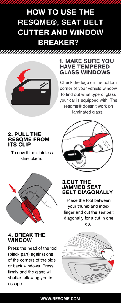 Car Escape Tool | Window Breaker & Seatbelt Cutter