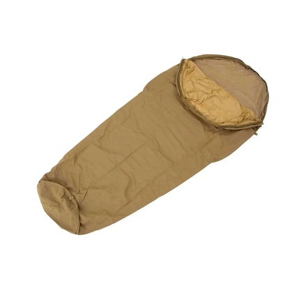 Waterproof Bivi Bag from Valhalla in coyote color, featuring breathable fabric and built-in mozzie net.