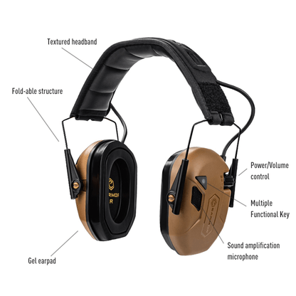 Earmor M300T Bluetooth electronic hearing protection earmuffs with noise-cancelling, gel ear cups, and adjustable headband.