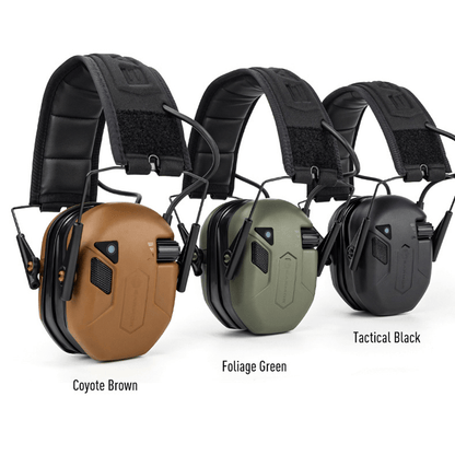 Earmor M300T Bluetooth Electronic Hearing Protection Ear Muff in Coyote Brown, Foliage Green, Tactical Black; noise-cancelling, Bluetooth 5.3, adjustable design.