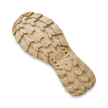 Merrell Tactical Rogue Hiker Mid GORE-TEX outsole with rugged tread pattern in Dark Coyote for reliable traction.