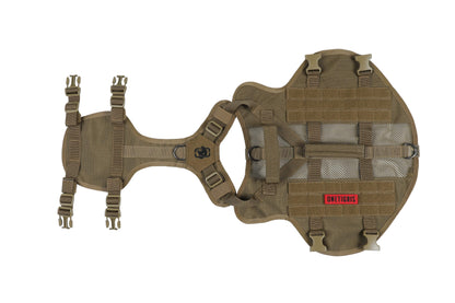 ONETIGRIS AIRE Mesh Harness for dogs, featuring durable nylon, breathable mesh, and MOLLE panels for outdoor adventures.