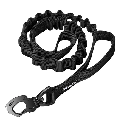 Durable ONETIGRIS dog leash with Tigris Jaw metal clip, featuring a bungee design and padded handle for medium to large dogs.