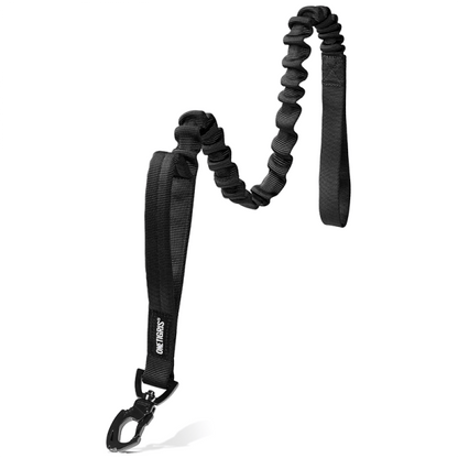 ONETIGRIS Tactical Dog Training Bungee Leash with durable black nylon and Tigris Jaw metal clip for active dogs.