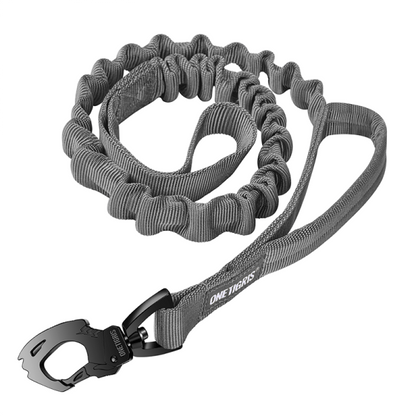 ONETIGRIS Dog Leash with Tigris Jaw metal clip, tactical bungee design, durable nylon, ideal for medium to large dogs.