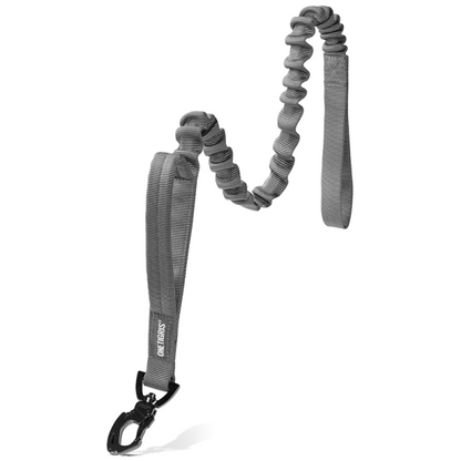 Tactical dog training bungee leash with Tigris Jaw metal clip.