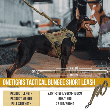 ONETIGRIS Tactical Dog Leash with Tigris Jaw metal clip for strong pups.