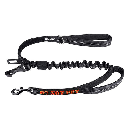 Durable ONETIGRIS Dog Leash 17 with bungee section, dual handles, and reflective threading for medium to large dogs.