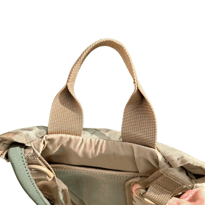 Hydration Backpack with carry handle, showcasing durable material and zipper opening.