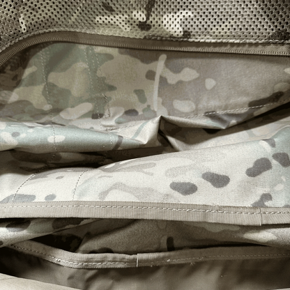 Tactical Duffle Bag with gauze top and durable nylon material.