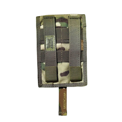 MOLLE compatible camo pen pouch, durable and waterproof, for military and outdoor use.