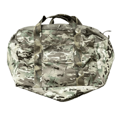 Tactical Duffle Bag with camo pattern, ventilated top, and name window.
