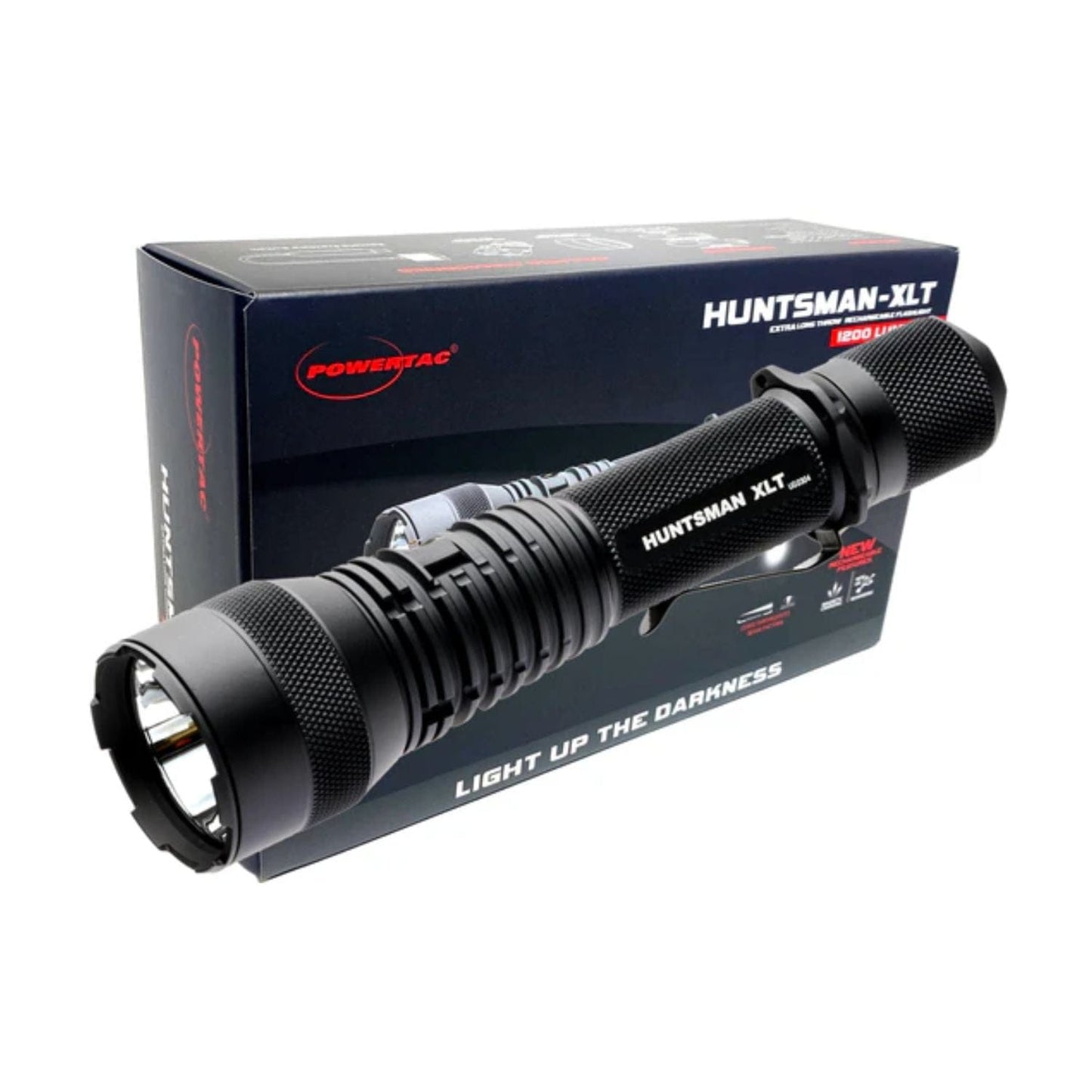 Powertac Huntsman-XLT Long-Range Tactical Flashlight – 1,200 Lumens, 1,000m Throw, 21700 Battery