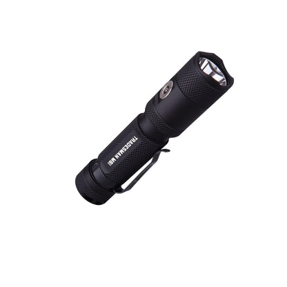 Powertac Tradesman M6-Gen3 flashlight, compact and durable, 2030 lumens, magnetic tail cap, rechargeable, black.