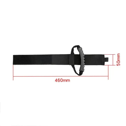 Electrical extension cord carry handle with rubber grip and Velcro strap, 460mm x 50mm.