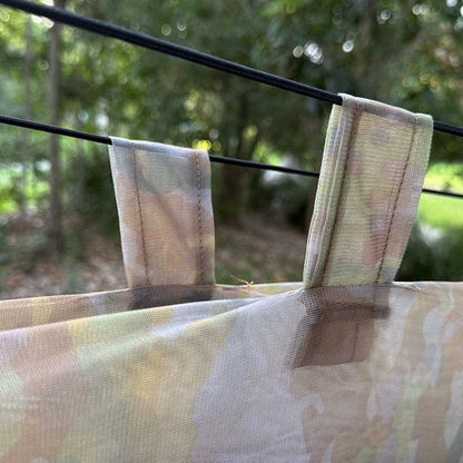 Spartan Artemis Ultra-Light Bug-Net Hammock with camo design, featuring durable nylon and integrated bug net for outdoor camping.