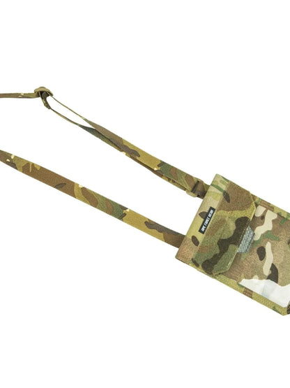 Multicam ID and Document Holder with neck strap and clear window for travel and military use.