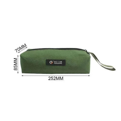 Green Multifunctional 4WD Tool Bag, 252mm x 85mm x 70mm, durable waterproof Oxford cloth, with handle.