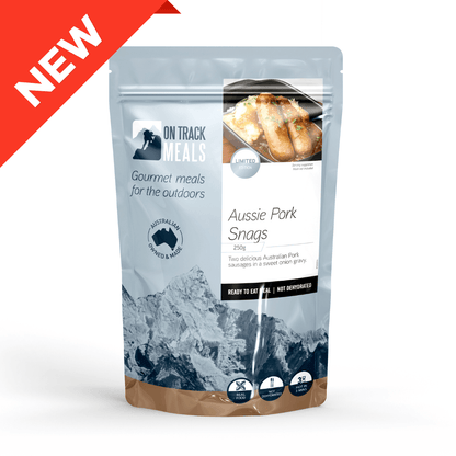 On Track Meals Aussie Pork Snags pouch - ready to eat