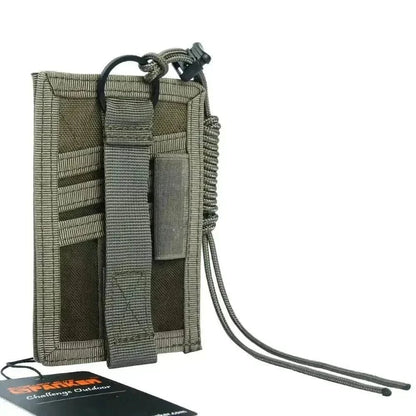 Durable 500D Cordura Nylon ID card holder with front ID slot and triple card holder, designed for military and emergency services.