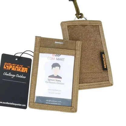 ID Card Holder with durable 500D Cordura Nylon, featuring front ID slot, micro-mesh card holder, and adjustable design for emergency service and military use.
