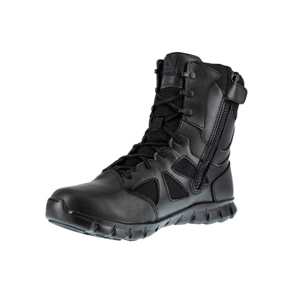 Reebok - Sublite Cushion women's tactical waterproof boot in black with side zipper.
