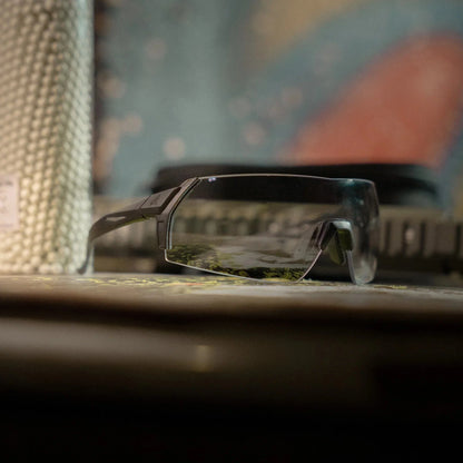 Edge Eyewear Urgent Fury shooting glasses with Vapor Shield anti-fog technology and adjustable nosepiece.