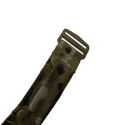 VALHALLA Rigger Belt in Multicam pattern with durable tactical webbing and slide buckle for quick adjustments.