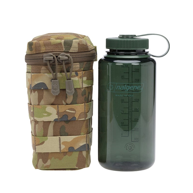VALHALLA 1L MOLLE Flask Pouch – Tactical Water Bottle Holder | 1000D Nylon, Fits Nalgene & Wide Mouth Bottles