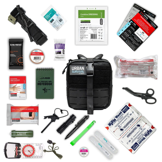 MyMedEquip Emergency First Aid & Survival Kits DNIPRO Tactical Medical Tourniquet / Black Urban Survival Kit (Tourniquet: CAT or DNIPRO)